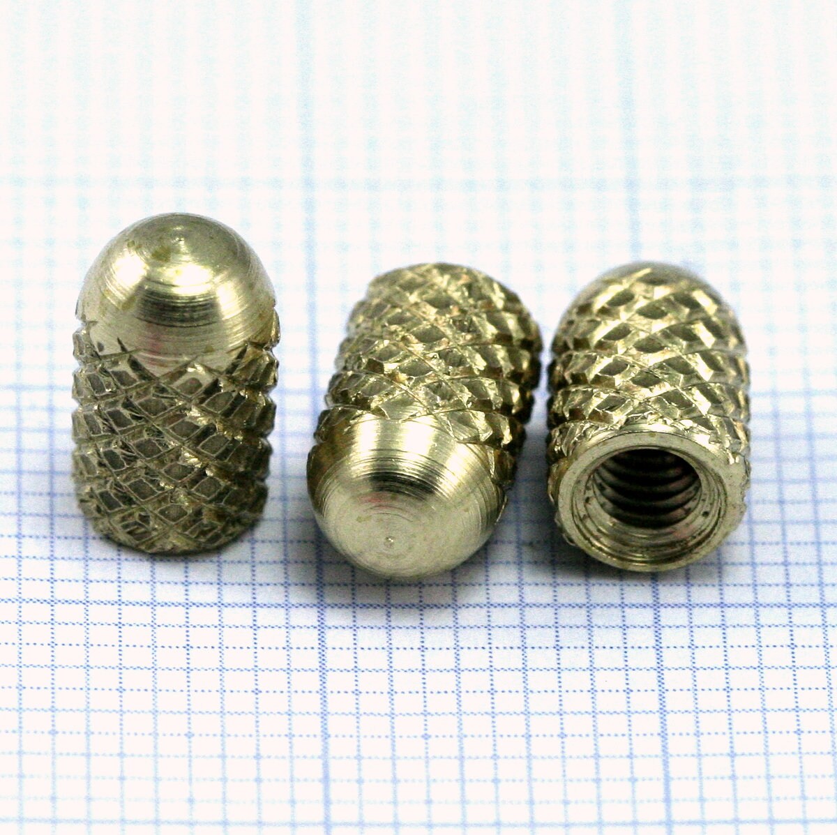 M4 Nut caps raw brass tribal stud 6x10mm with thread 2341