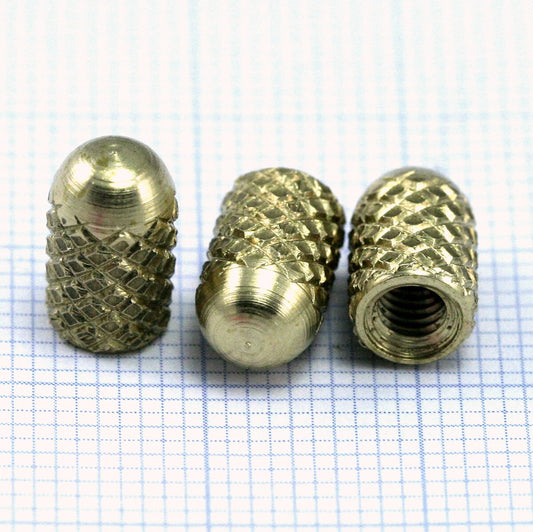 M4 Nut caps raw brass tribal stud 6x10mm with thread 2341