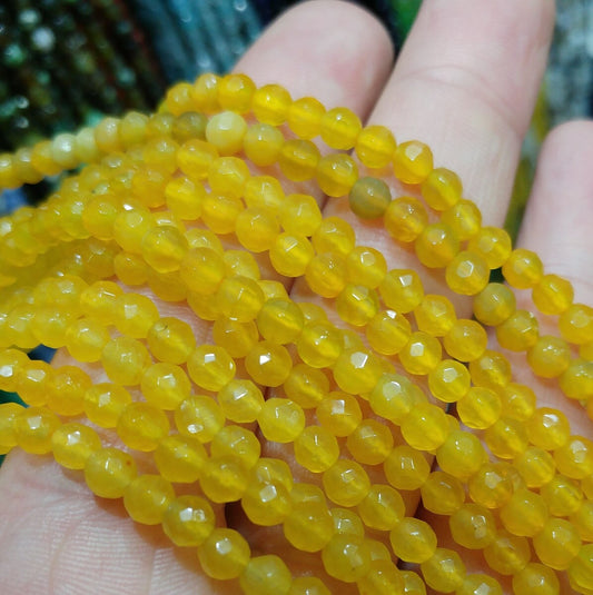 Natural Faceted agate beads, 4mm dyed agate beads, semiprecious stones, jewelry design, wholesale beads B40