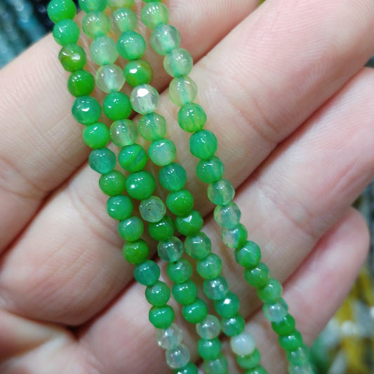 Natural Faceted agate beads, 4mm dyed agate beads, semiprecious stones, jewelry design, wholesale beads B40