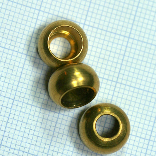 brass end caps 10 pcs raw brass 11x6.7mm (hole 7mm 4.7mm) industrial 1003R ENC7