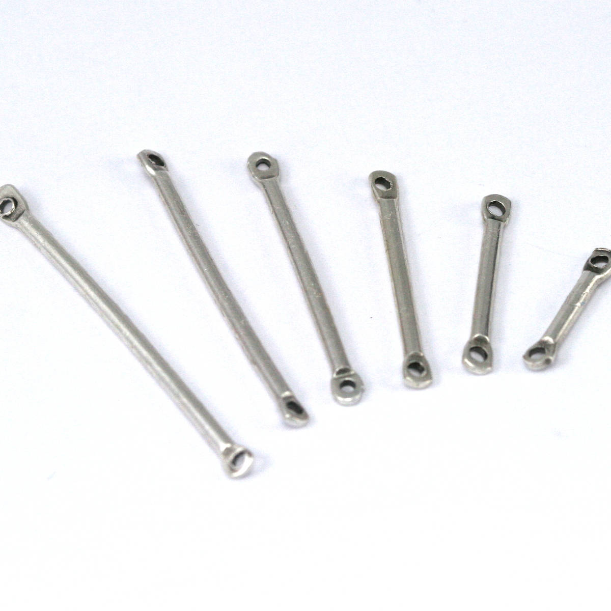 brass bar connector 2mm 50 pcs silver plated brass 15 - 20 - 25 - 30 - 35 - 40mm (1.5mm 15 gauge hole) charms ,findings 1389 tmlp