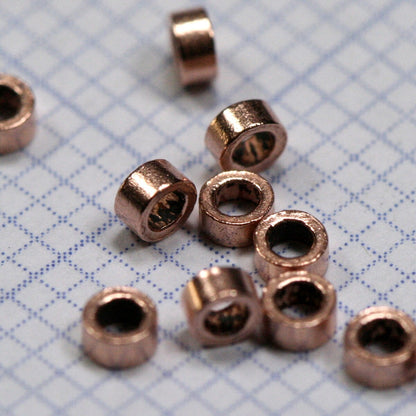 Crimp tubes, crimp beads 2x1mm 1,2mm 17 gauge inside diameter. raw copper 1398R-1.7 crmb