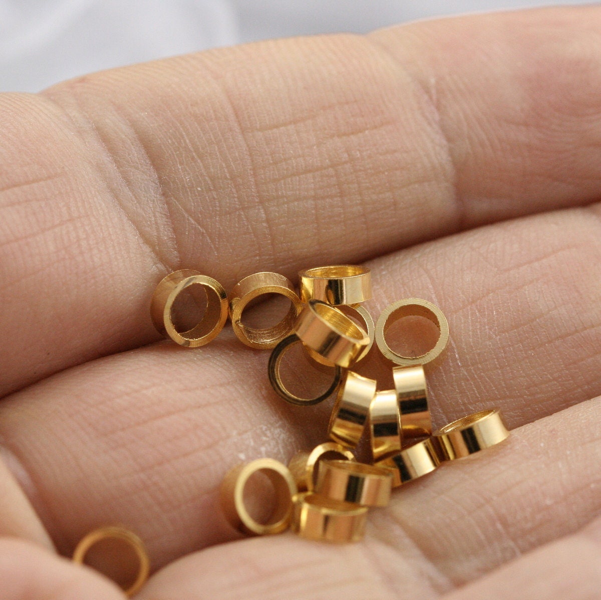 Brass tube 5x2mm (hole 4mm) gold plated brass spacer bead bab4 - 7 1365