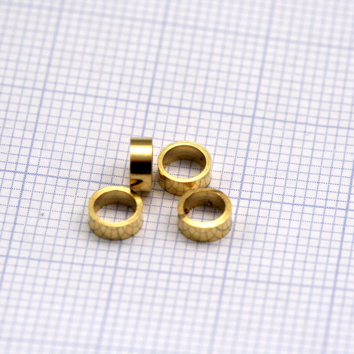 Brass tube 5x2mm (hole 4mm) gold plated brass spacer bead bab4 - 7 1365