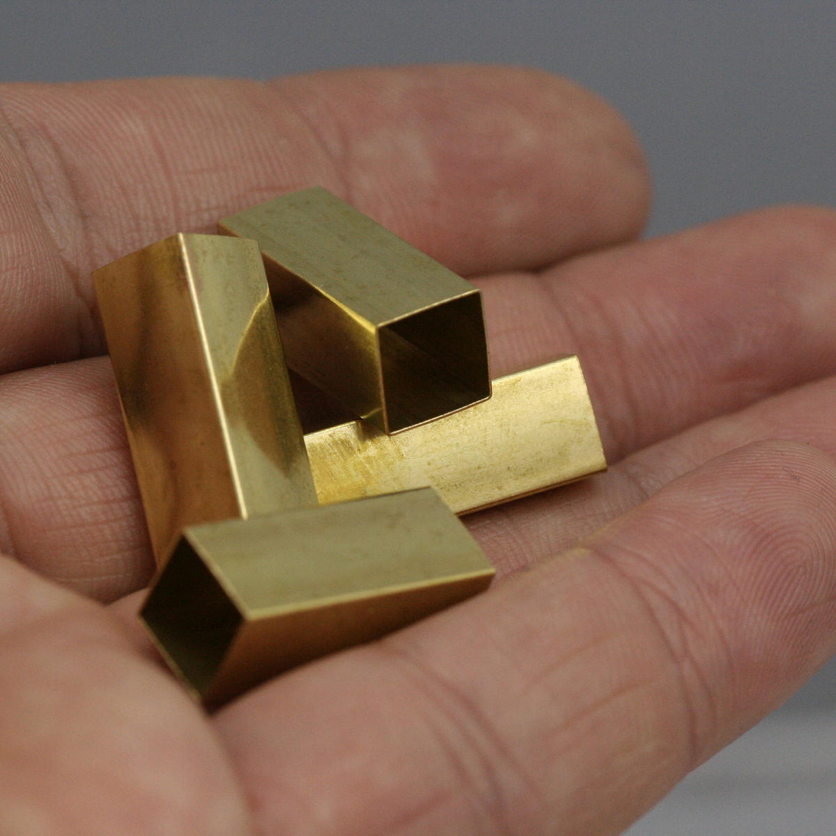 Raw Brass square tube 8x8x20mm tube spacer finding 7.6mm inner 1434