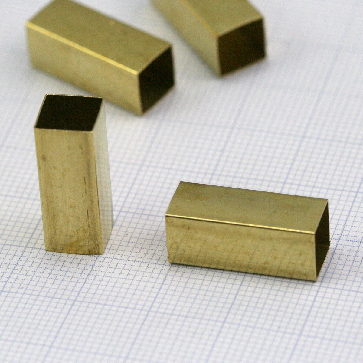 Raw Brass square tube 8x8x20mm tube spacer finding 7.6mm inner 1434