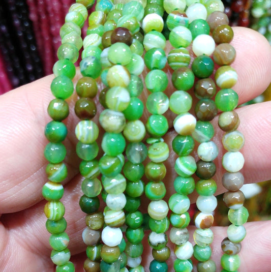 Natural Faceted agate beads, 4mm dyed agate beads, semiprecious stones, jewelry design, wholesale beads B40