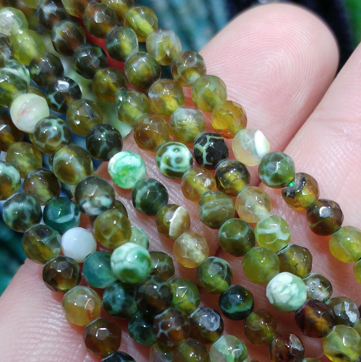 Natural Faceted agate beads, 4mm dyed agate beads, semiprecious stones, jewelry design, wholesale beads B40