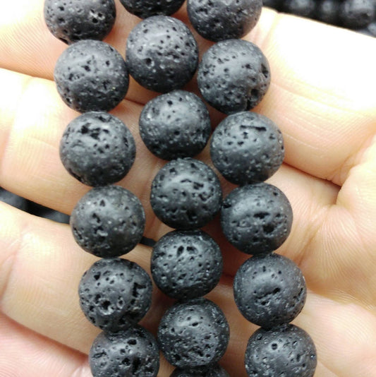 Round Lava Beads, 10mm Lava Beads, semiprecious stones, jewelry design, wholesale beads B100