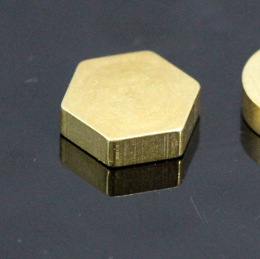 raw brass stamping hexagonal 8x8x3.5mm 5/16"x5/16"x9/64" finding hexagonal industrial design 1302
