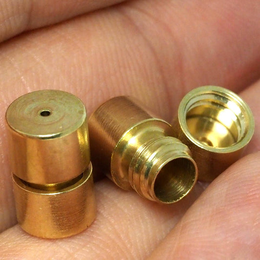 Screw cylinder barrel clasp 10x7mm raw brass 1496 msl