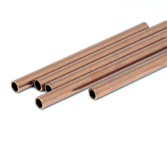 5x70mm (hole 3.8mm) copper tone brass tube 1622