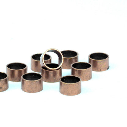 15 pcs 10x6mm (hole 9mm) Copper tone solid brass spacer bead bab9 1591AC