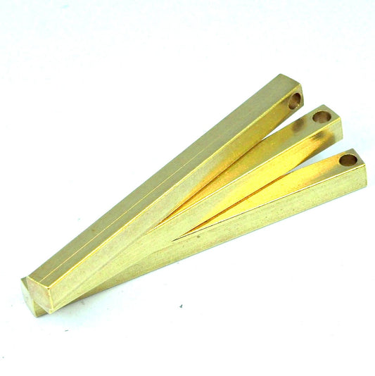 Raw brass bar 5x60mm 3/16"x2,36" Long stamping finding square rod (3mm 0,114" 9 gauge hole ) sbl560-1 2930