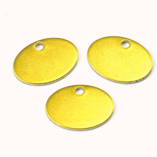 Raw Brass 14x10mm Oval 1 hole Charms ,Findings 1587R-73