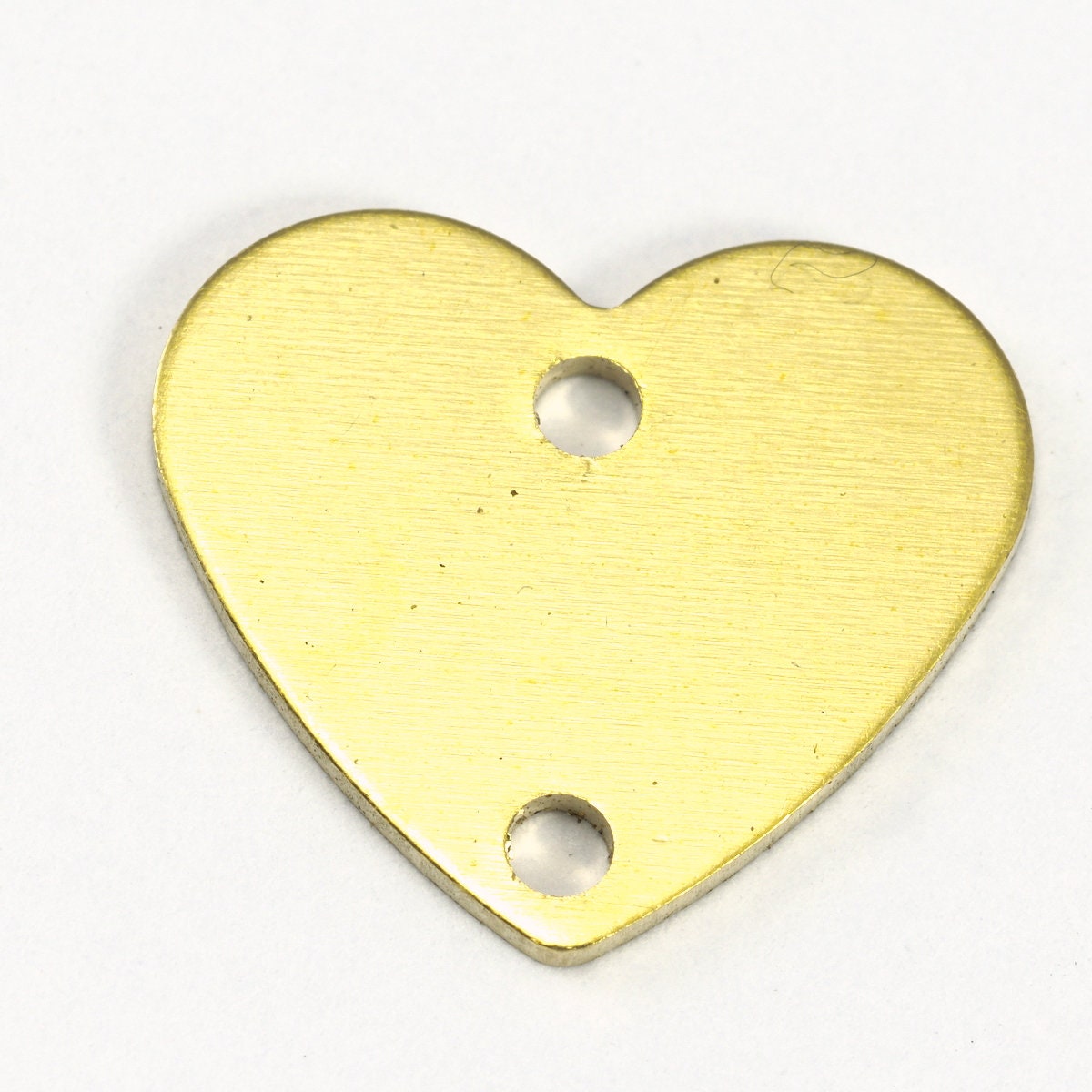 raw brass heart 14X12mm thickness 1mm 18 gauge with 2 hole 1599