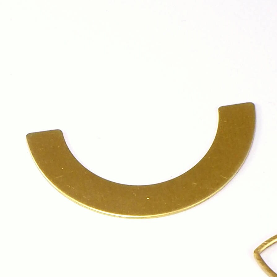 Ushape semi circle 50x25x0.8mm raw brass SCS 1573W without hole