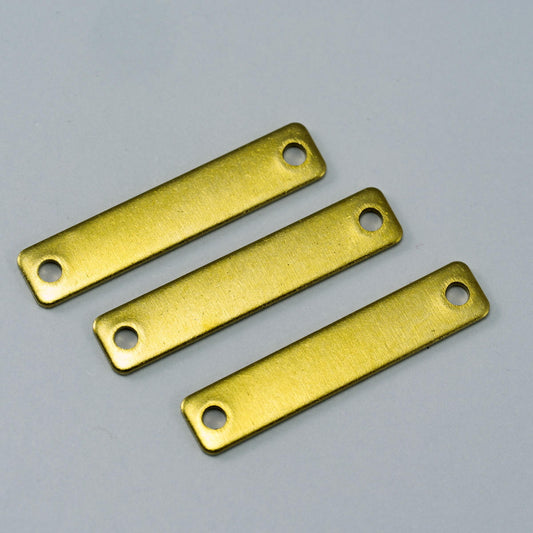 Rectangle 2 hole connector raw Brass 5x25mm Charms ,Findings 1577R-25-80 tmlp