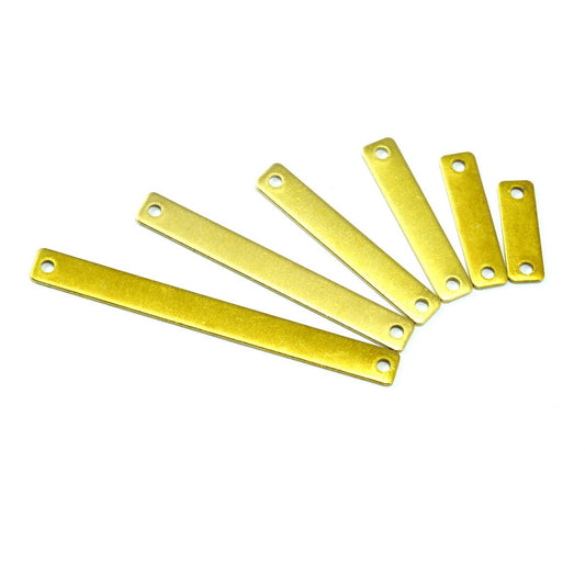Mixed rectangle 2 hole connector raw Brass 5mm pendant, Findings 1577R-M-700 tmlp