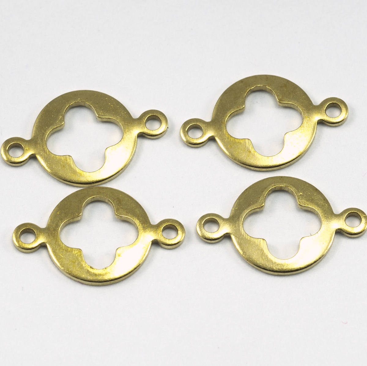 Raw Brass Circle 10x16mm 2 hole Flower connector Charms ,Findings 1592