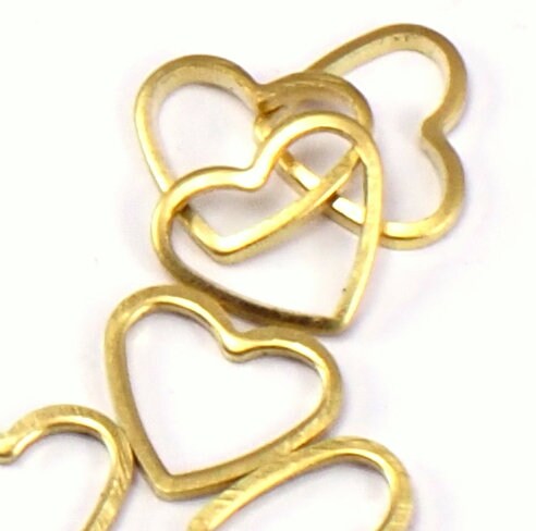 raw brass heart 14X12mm thickness 1.5mm 15 gauge 1266
