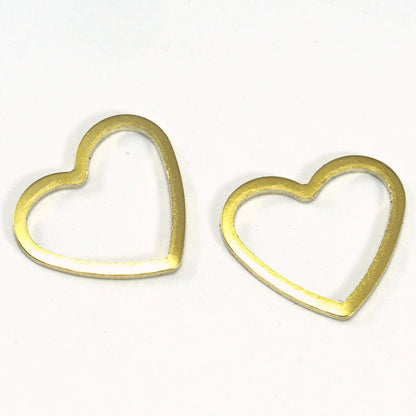 raw brass heart 14X12mm thickness 1.5mm 15 gauge 1266