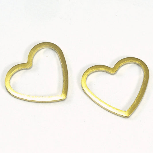 raw brass heart 14X12mm thickness 1.5mm 15 gauge 1266