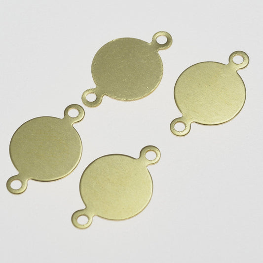 raw brass connector, 16mm raw brass circle tag 2 hole,findings 1602