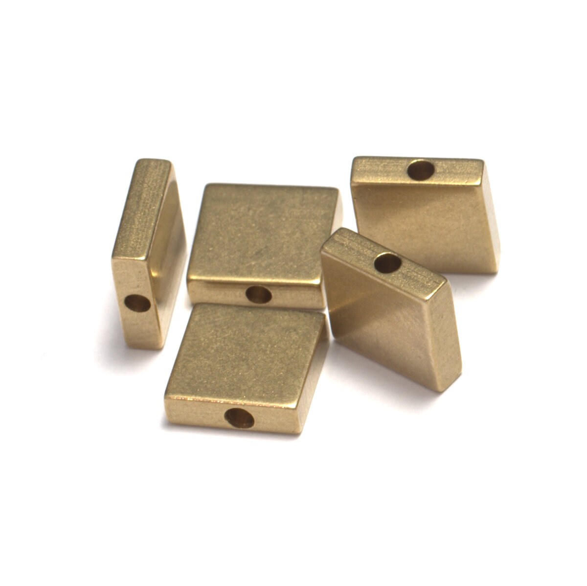 square stamping pendant 10x3mm raw brass 1874
