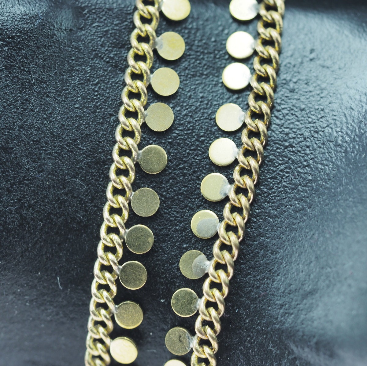 Round drop (3mm) curb anklet chain raw brass soldered chain 1606