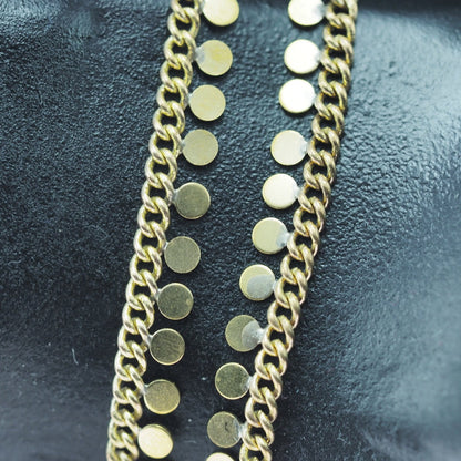 Round drop (3mm) curb anklet chain raw brass soldered chain 1606