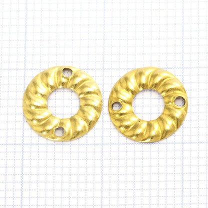 10mm raw brass cambered circle middle hole and 2 loop charms ,raw brass findings raw brass bead cap 486R-38