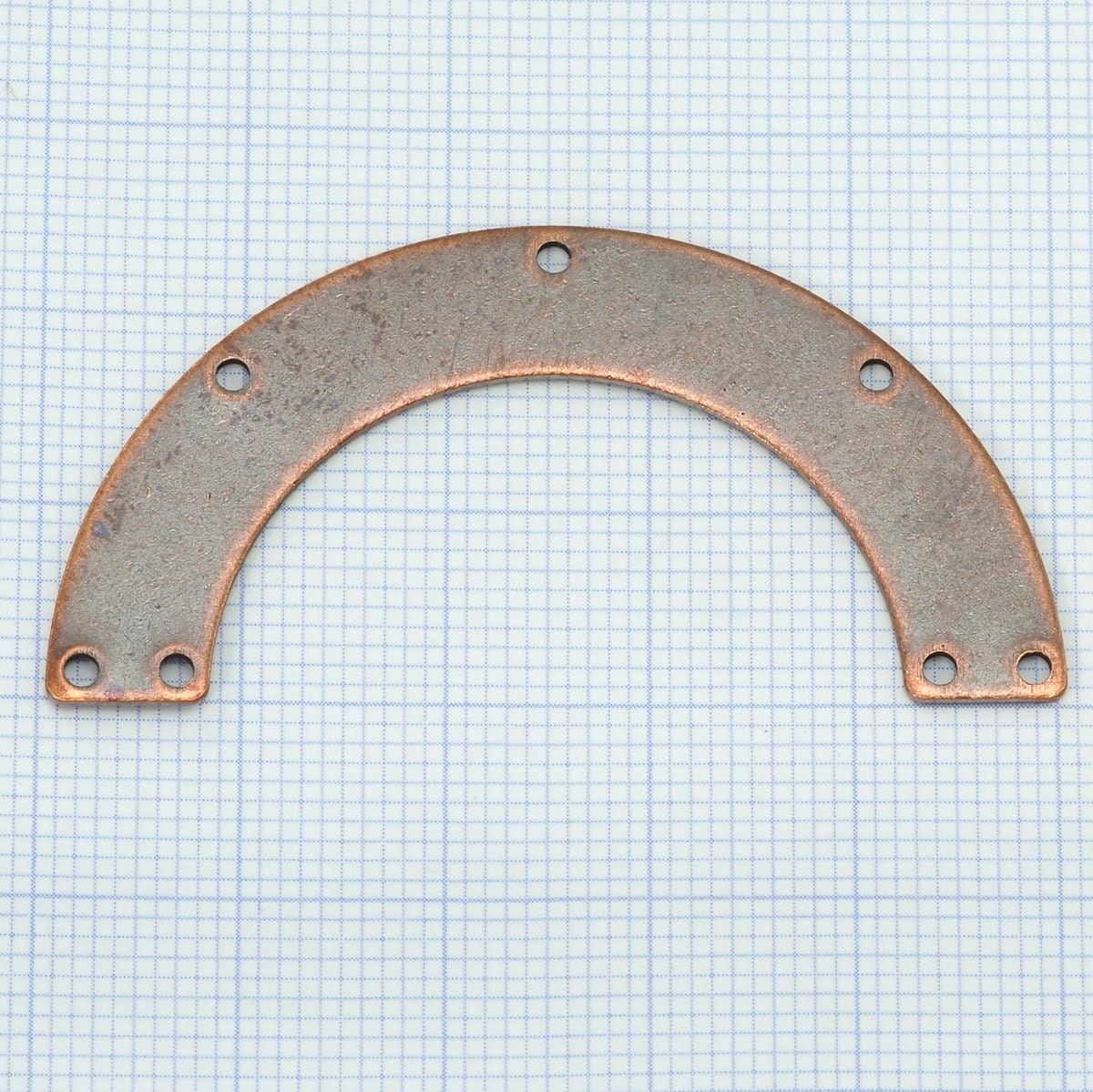 Ushape semi circle 50x25x0.8mm silver plated brass SCS 1573M7 7 holes