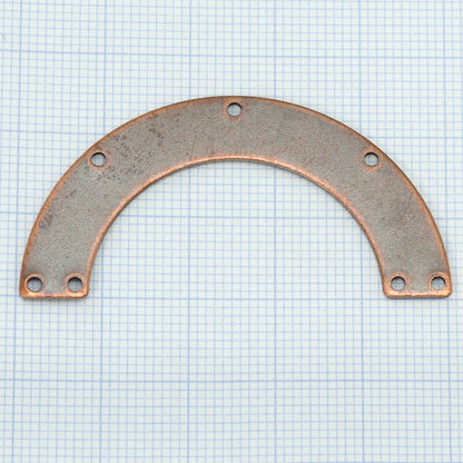Ushape semi circle 50x25x0.8mm silver plated brass SCS 1573M7 7 holes