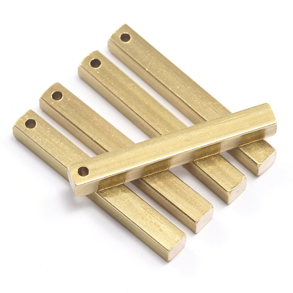 Raw brass bar square stamping 5x40mm square rod 1934