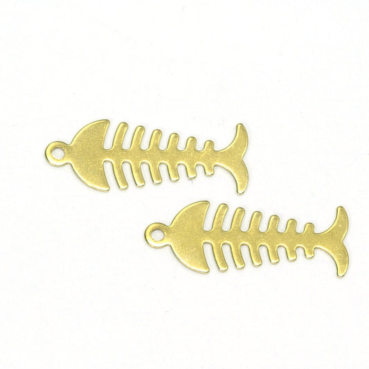 200 rcs raw brass fish bone 20mm Charms ,Findings 304R-50 tmpl