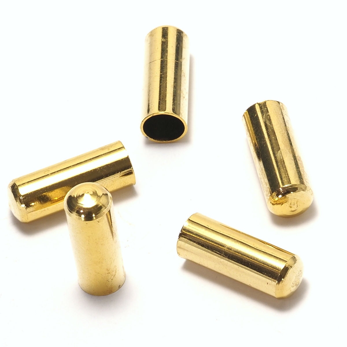 ribbon end caps , 7x19mm 6.2mm inner Gold plated brass cord tip ends, ends cap, findings ENC6 1452G