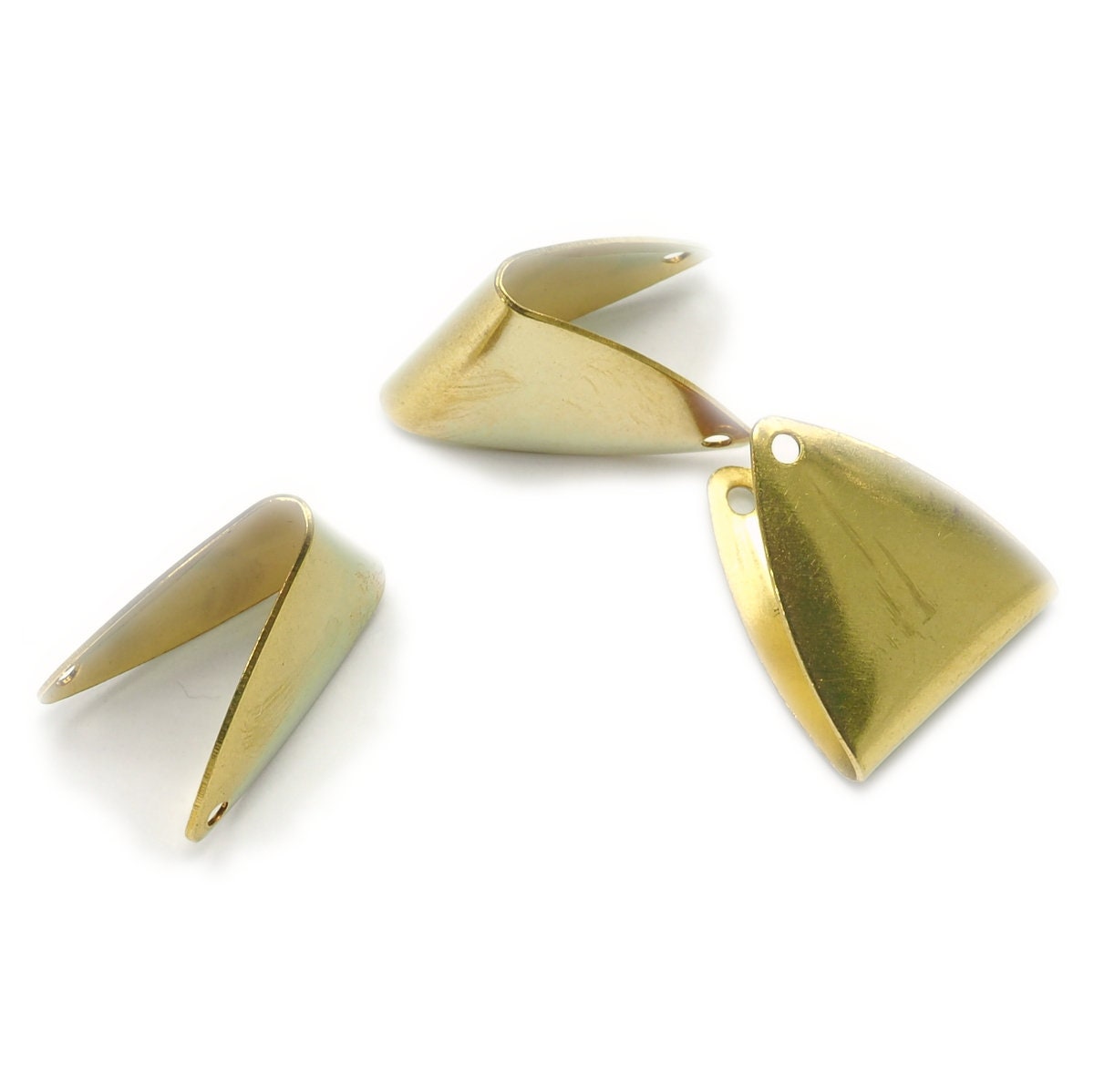 Raw brass triangle holder 2 hole raw brass connector oz274