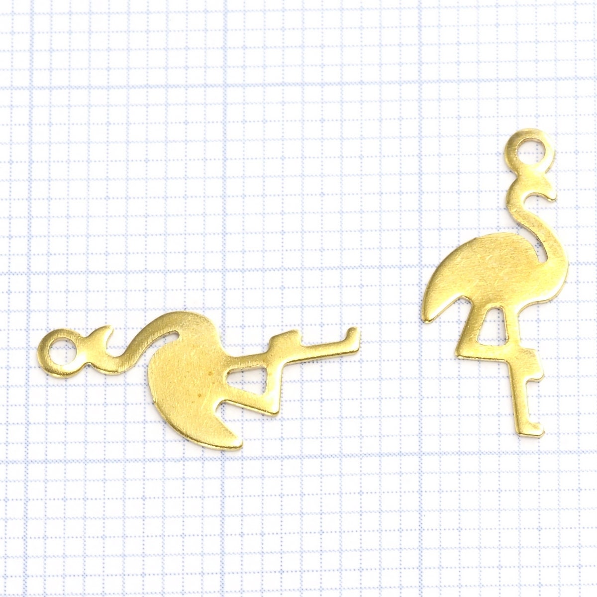 Raw brass flamingo 17mm bird pendant findings 058