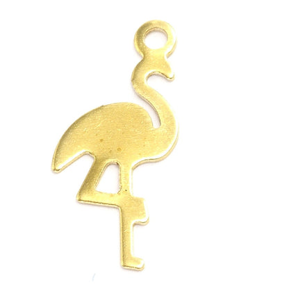 Raw brass flamingo 17mm bird pendant findings 058
