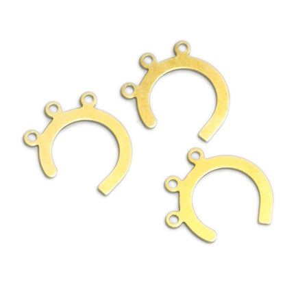 C shape pendant raw brass 18mm 1mm thickness 350