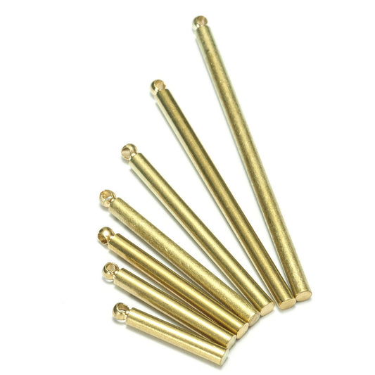 raw brass finding rod 3x20mm 0.8" industrial design (1.2mm 0,05" 16 gauge hole ) 123R