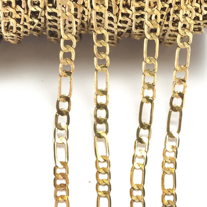 Figaro chain Raw Brass Soldered 4.5mm 0.18" Z151