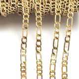 Figaro Chain Raw Brass Soldered 4mm 0.16" 686 Z194