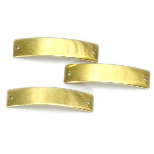 Rectangle 2 hole curved connector Raw Brass 8x36mm Charms ,Findings 428R-189 tmlp