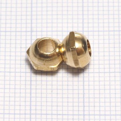 Raw brass hexagonal bead, 7x5.2mm ( 3.5mm hole)bab3.5 OZ538