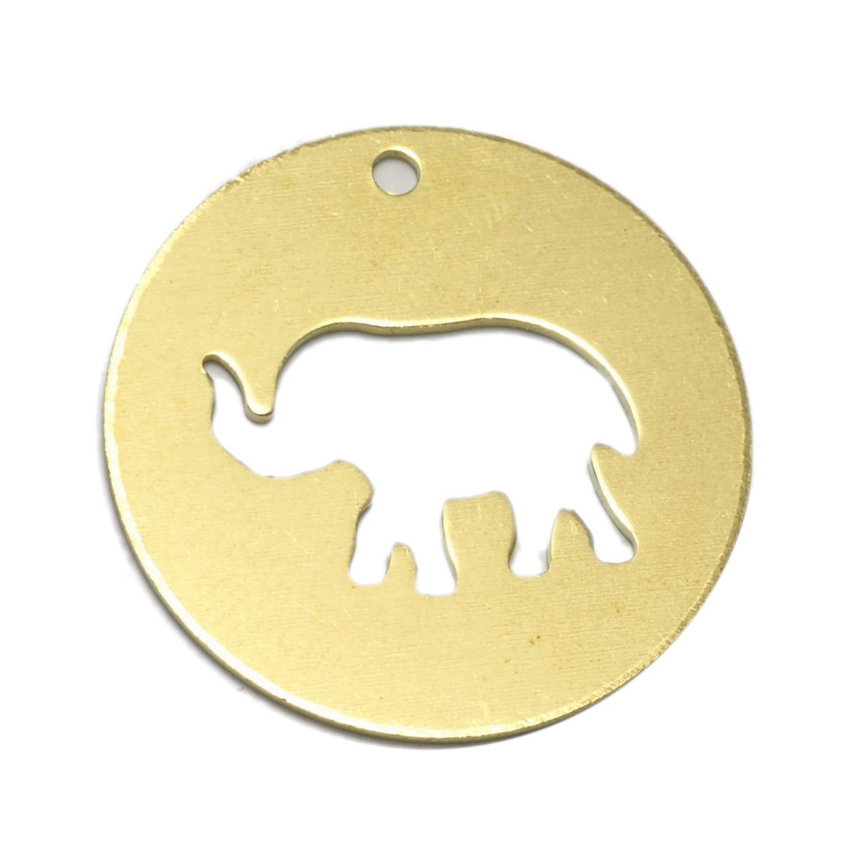 Elephant tag 10 pcs 28mm raw brass circle tag, thickness : 1mm 18 gauge , 1907-440