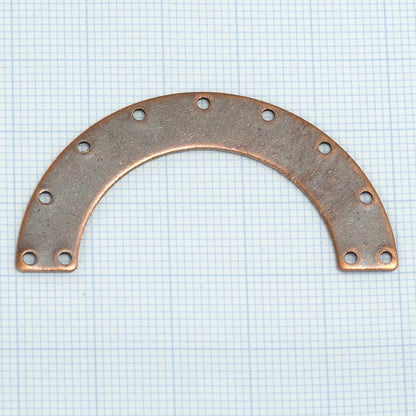 Ushape semi circle 50x25x0.8mm silver plated brass SCS 1573M11 11 holes