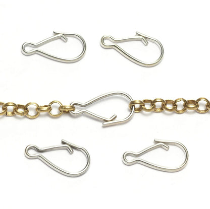Silver tone brass wire brass lock clasp, 1371